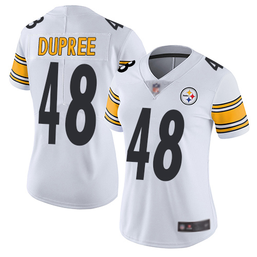 Women Pittsburgh Steelers Football 48 Limited White Bud Dupree Road Vapor Untouchable Nike NFL Jersey
